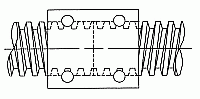 Coupling type with off-axis pin(s) - 1 or 2 sets of 1 or 2. Note: much greater shear area than on-axis pins and lower stress concentration on journal.